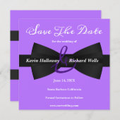 Chic Black Krawatte Gay Wedding Save the Date (Vorne/Hinten)