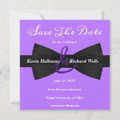 Chic Black Krawatte Gay Wedding Save the Date (Vorderseite)
