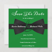 Chic Black Krawatte Gay Wedding Save the Date (Vorderseite)