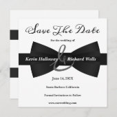 Chic Black Krawatte Gay Wedding Save the Date (Vorne/Hinten)