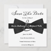 Chic Black Krawatte Gay Wedding Save the Date (Vorderseite)