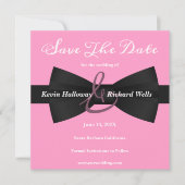 Chic Black Krawatte Gay Wedding Save the Date (Vorderseite)