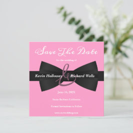 Chic Black Krawatte Gay Wedding Save the Date