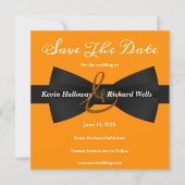Chic Black Krawatte Gay Wedding Save the Date (Vorderseite)