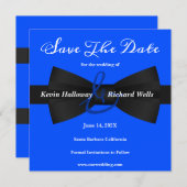 Chic Black Krawatte Gay Wedding Save the Date (Vorne/Hinten)