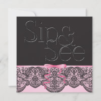 Chic Black Lace and Pink Sip and See 2