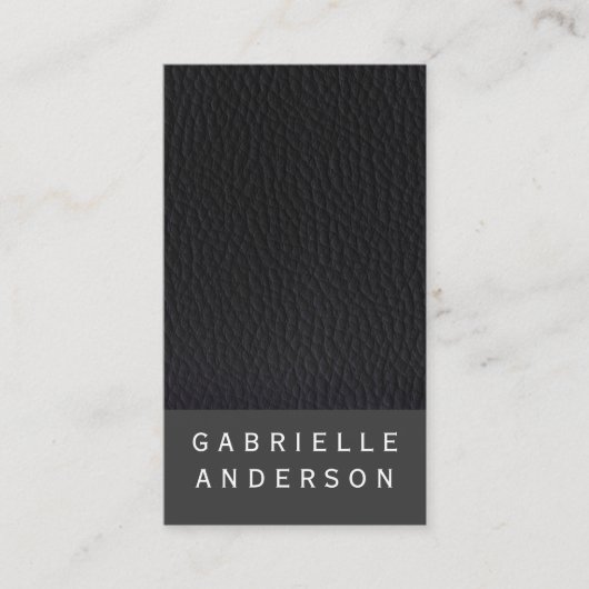 Chic Black Leather mit fett Text Visitenkarte (Vorderseite)