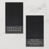 Chic Black Leather mit fett Text Visitenkarte (Vorne/Hinten)