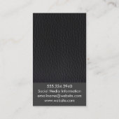 Chic Black Leather mit fett Text Visitenkarte (Rückseite)