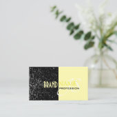 Chic Black Light Yellow Glitter Stars und Monogram Visitenkarte (Stehend Vorderseite)