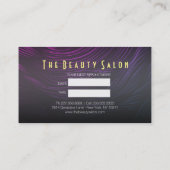 Chic Black Lila Imitate Gold Scissors Haare Stylis Terminkarte (Rückseite)