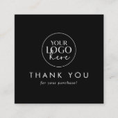 Chic Black Logo Social Media Share Vielen Dank Quadratische Visitenkarte (Vorderseite)