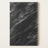 Chic Black Marble Personalisiert Planer (Rückseite)