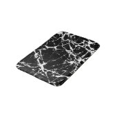 Chic Black Marble Textur Weißkörner Akzent Badematte (Schrägansicht)