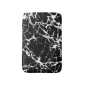 Chic Black Marble Textur Weißkörner Akzent Badematte (Vorderseite Vertikal)