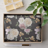 Chic Black mit floralen Bouquets Seidenpapier (Geschenk)