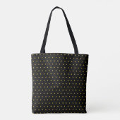 Chic Black mit Metallic Gold Dot Pattern Medium Tasche (Rückseite)