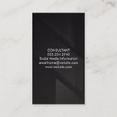 Chic Black Modern Stripes Visitenkarte (Rückseite)