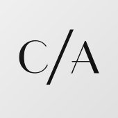 Chic Black Monogram Art Deco Briefing Wedding Fensteraufkleber (Blatt)