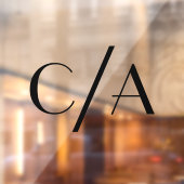 Chic Black Monogram Art Deco Briefing Wedding Fensteraufkleber (Blatt 2)