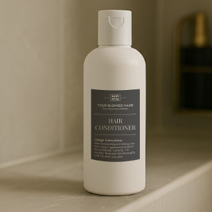 Chic Black Monogram Haar Shampoo Ausstattung Label Lebensmitteletikett