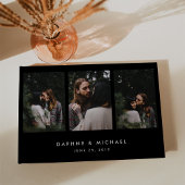 Chic Black Multi Foto Wedding Gästebuch