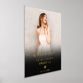 Chic black ombre Foto Sweet 16 willkommen Foliendrucke (Ablage )