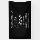 Chic Black One Day Away Probe Dinner Hochzeit Banner (Vertikal)