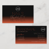 Chic Black Orange Mirror Schriftart Classic mit Lo Visitenkarte (Vorne/Hinten)