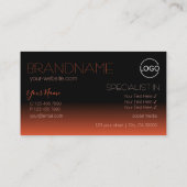 Chic Black Orange Mirror Schriftart Classic mit Lo Visitenkarte (Rückseite)