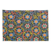 Chic Black Pattern with Colorful Floral  Kissenbezug (Rückseite-Rechts)