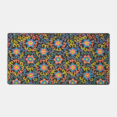 Chic Black Pattern with Colorful Floral  Schreibtischunterlage (Vorderseite)