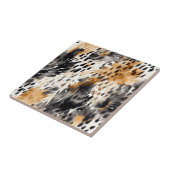 Chic Black Peach White Leopard Animal Print Fliese (Seite)