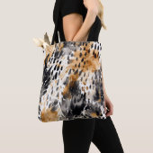Chic Black Peach White Leopard Animal Print Tasche (Von Nahem)