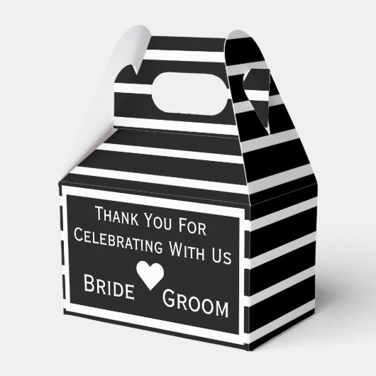 Chic Black Personalisiert Gastgeschenk Hochzeit Bo Geschenkschachtel (Vorderseite)