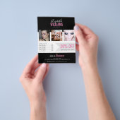 Chic Black Pink Beauty Salon Promo Flyer (Gruppe)