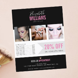 Chic Black Pink Beauty Salon Promo Flyer