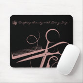 Chic Black Pink Fairstylist Tools Logo Motto Mousepad (Mit Mouse)
