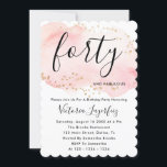 Chic Black Pink Gold Typografie 40. Geburtstag Einladung<br><div class="desc">Chic Black Pink Gold Typografie 40. Geburtstag Einladung</div>