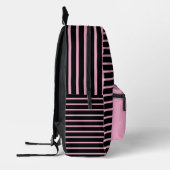 Chic Black & Pink Line Art Backpack Bedruckter Rucksack (Links)