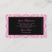 Chic Black Pink Sparkling Diamonds Elegantes Verzi Visitenkarte (Rückseite)