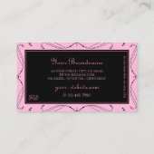 Chic Black Pink Sparkling Diamonds Initials Verzie Visitenkarte (Rückseite)