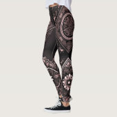 Chic Black Pink und White Mandala Leggings (Links)