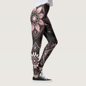 Chic Black Pink und White Mandala Leggings (Rechts)