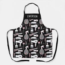 Chic Black Pink White Hair Stylist Tools Add Name