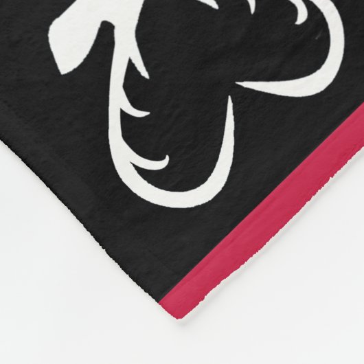 Chic Black Red Checkered & Rentier Silhouetten Fleecedecke (Ecke)