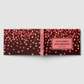 Chic Black Red Confetti Gästebuch (Voll)