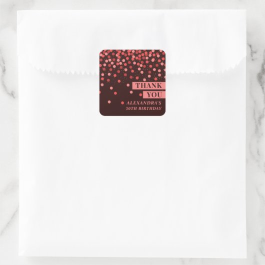 Chic Black Red Confetti Vielen Dank Sticker (Tasche)