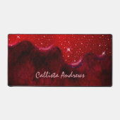 Chic Black Red Drippings Glitzer Marmor Schreibtischunterlage (Vorderseite)