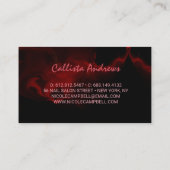 Chic Black Red Drippings Glitzer Marmor Visitenkarte (Rückseite)